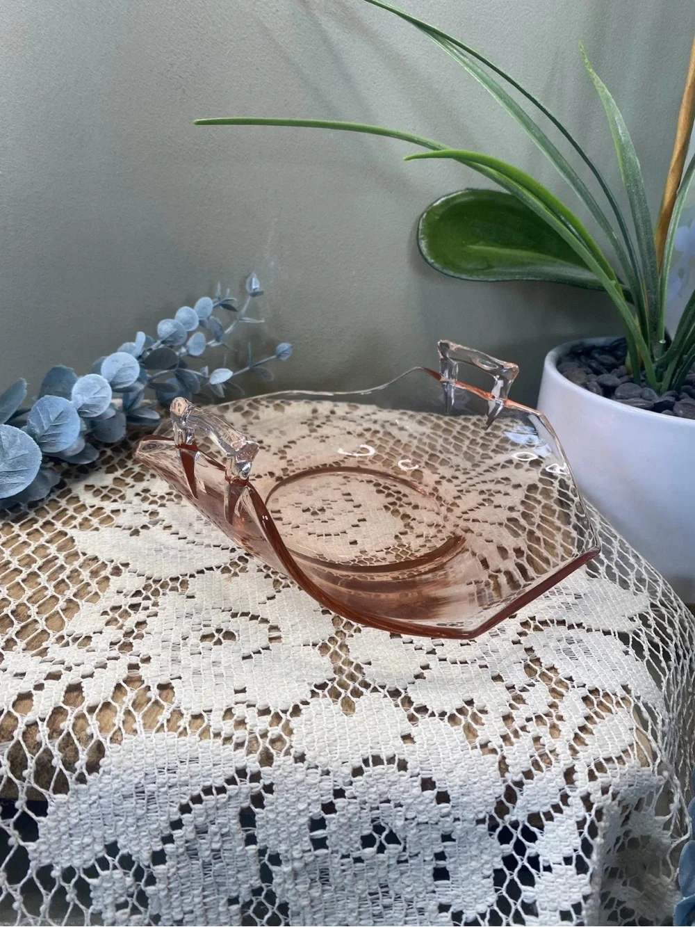 Vintage Pink Depression Glass | Bon Bon Dish
